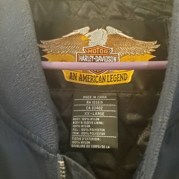 HARLEY DAVIDSON Men's insulated riding navy blue jacket XX Large - Picture 2 of 5